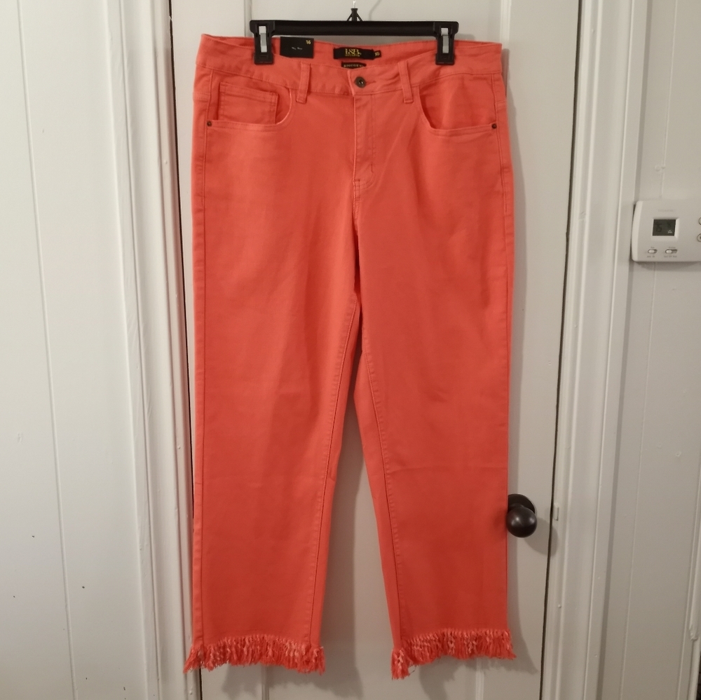 L&B Coral Raw Hem Boyfriend Jeans Women's Size 16